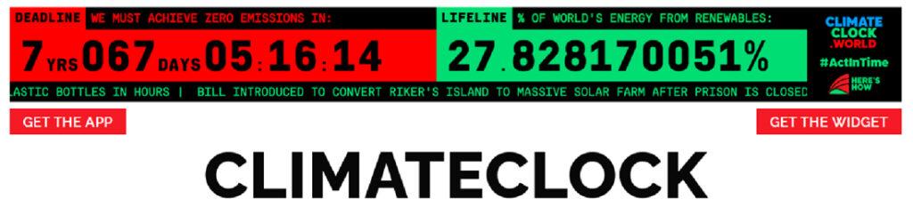 Climate Clock นาฬิกาสภาพภูมิอากาศ นับถอยหลังสู่วิกฤติโลก