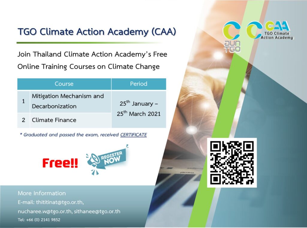 Join Thailand Climate Action Academy’s Free Online Training Courses on Climate Change